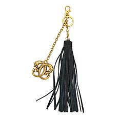 Sharif Legacy Suede Leather Logo Tassel Bag Charm/Keyring