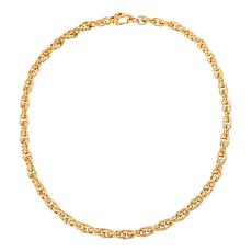 Soave Oro 14K Electroform 20" Oval Link French Rope Chain Necklace