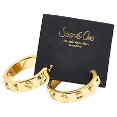 Soave Oro 14K Electroform Nail Head Stud Hoop Earrings
