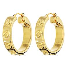 Soave Oro 14K Electroform Nail Head Stud Hoop Earrings