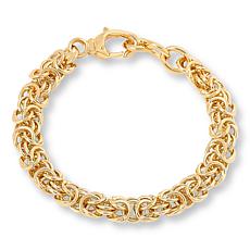 Soave Oro 14K Gold Electroform Byzantine Chain Bracelet