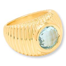 Soave Oro Gemstone 14K Gold Electroform Graduated Ring