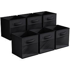 Sorbus 11" Foldable Storage Bin 6-pack with Clear Window