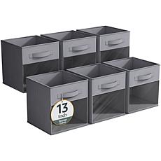 Sorbus 13" Foldable Storage Bin 6-pack with Clear Window