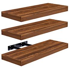 Sorbus 3-Pack Rustic Wood Floating Shelves 16.25"L