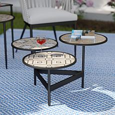 Southern Enterprises Trenlon Outdoor 3 Tier Cocktail Table
