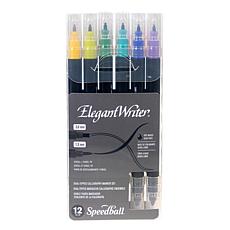 Speedball Elegant Writer Calligraphy Dual-Tipped 12-Marker Set