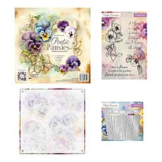 Stamps by Me Poetic Pansies Stamp and Stencil Card-Making Kit