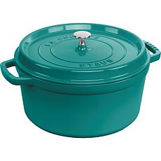 Staub Cast Iron 7QT Round Cocotte- Turquoise