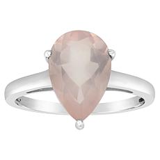 Sterling Silver 12x8mm Pear-Shaped Gemstone Ring