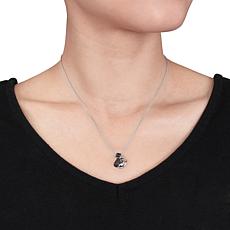 Sterling Silver and Black Diamond Cats Pendant