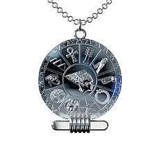 Sterling Silver Nephritis Medallion Pendant with Chain 