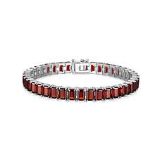 Sterling Silver Red Garnet Tennis Bracelet