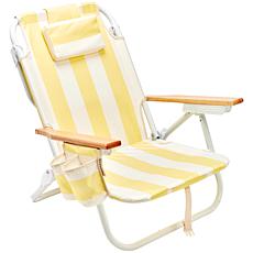 SUNNYLiFE Deluxe Beach Chair Lounger Seat - La Mer Limon Stripe