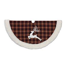 The Gerson Company 48" Buffalo Plaid Tree Skirt with Deer