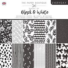The Paper Boutique Everyday - Shades Of - Black & White 8" x 8" Pad