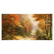 Thomas Kinkade A Walk Down Autumn Lane - 16" x 31" Gallery Wrapped ...