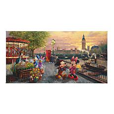 Thomas Kinkade Disney Mickey and Minnie in London - 16" x 31" Galle...