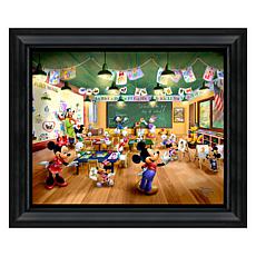 Thomas Kinkade Disney Mickey and Minnie Schoolhouse - 16" x 20" Bru...
