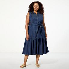 Tower Hill by Christie Brinkley Sleeveless Denim Midi Dress