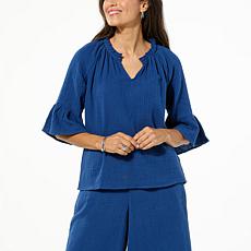 TWRHLL by Christie Brinkley V-neck Pullover Blouse