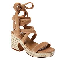 Vince Camuto Roreka Lace-Up Leather/Suede Espadrille Heel Sandal