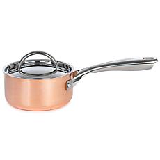 Vintage Polished Tri-Ply Copper 5.5" Saucepan 1qt. with Lid