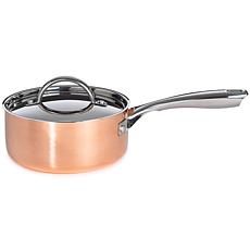 Vintage Polished Tri-Ply Copper 7" Saucepan 2qt. with Lid