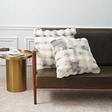 Warm & Cozy Set of 2 Decorative Faux Fur Bubble Pillows