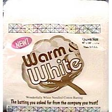 Warm and White Cotton Batting - Queen Size