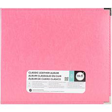 We R Classic Leather D-Ring Album 12X12 - Strawberry