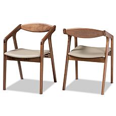 Wholesale Interiors Harland Faux Leather Upholstered 2-Piece Chair Set