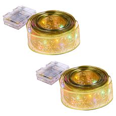 Winter Lane 15' Indoor LED Ribbon Lights Gold Set of 2