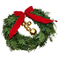 Winter Lane 22" Cedar Bells Wreath with Timer