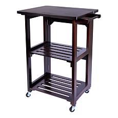 Wolfgang Puck Pinewood Kitchen Cart with Locking Casters