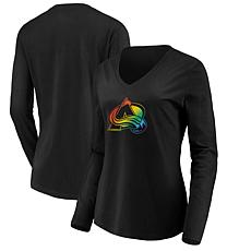 Women's Fanatics Black Colorado Avalanche Team Pride Logo Long Slee...