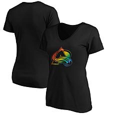 Women's Fanatics Black Colorado Avalanche Team Pride Logo V-Neck T-...
