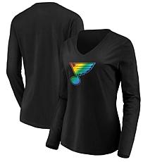 Women's Fanatics Branded Black St. Louis Blues Team Pride Logo Long...