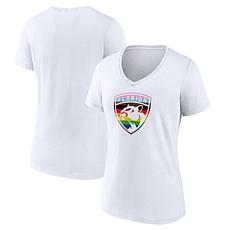 Women's Fanatics Branded White Florida Panthers Team Pride Logo V-N...