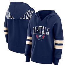 Women's Fanatics Navy Washington Capitals Bold Move Dolman V-Neck P...