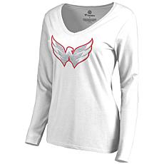 Women's Fanatics White Washington Capitals White Out Long Sleeve T-...