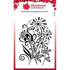 Woodware Clear Singles 4" x 6" Stamp - Curly Petals