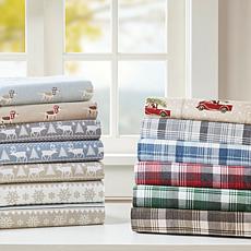 Woolrich Cotton Flannel Red Sheet Set - Queen