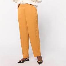 WynneCollection Drapey Twill Elastic Waist Barrel Leg Pant