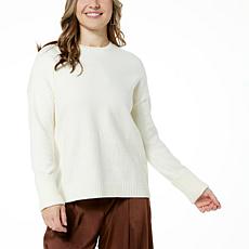 WynneCollection Embellished Boxy Crew-Neck Sweater