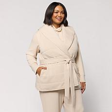 WynneCollection Quilted Cloud Knit Belted Vest 