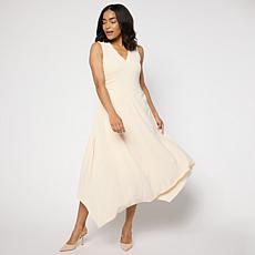 WynneCollection V-Neck Sleeveless Asymmetric Hem Dress