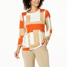 WynneLayers 3/4-Sleeve Printed Butterfly Tee