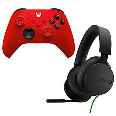 Xbox Series X/S Controller in Red with Headset