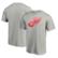 Men's Fanatics Heather Gray Detroit Red Wings Logo T-Shirt